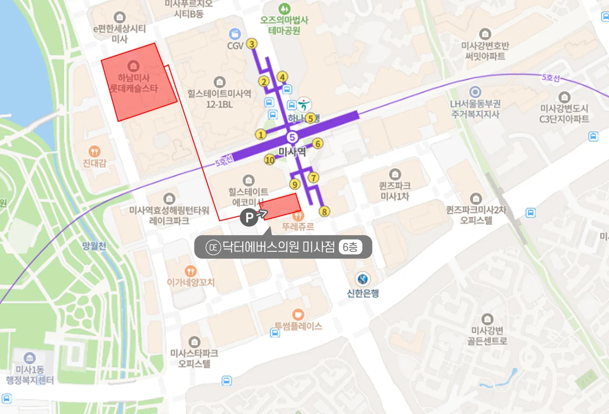 미사점 주차장 안내 지도